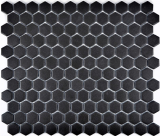Hexagonal hexágono mosaico azulejo de cerámica negro sin esmaltar antideslizante plato de ducha piso azulejo del baño - MOS11A-0304-R10