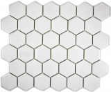 Mosaico de azulejos de cerámica hexágono blanco sin esmaltar MOS11B-0102-R10_f