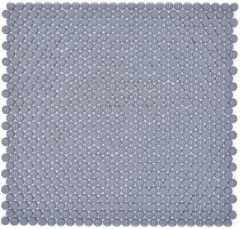 Botón mosaico Loop redondo mosaico gris brillante mate pared azulejo backsplash cocina baño MOS140-0211