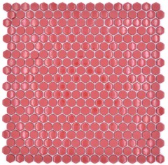 Mosaico de vidrio hexágono rojo mosaico hexagonal brillante mate mosaico azulejo pared azulejo backsplash cocina baño