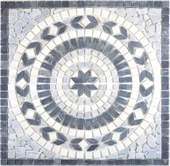 XL incrustación piedra natural travertino antracita negro blanco gris claro mosaico azulejo suelo cocina pared baño sauna - MOSDEKO57