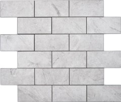 mosaico de vinilo autoadhesivo efecto piedra gris Carrara look subway mosaico azulejo pared azulejo backsplash cocina baño MOS200-MLM