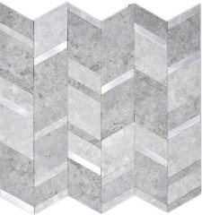 autoadhesivo mosaico esteras flecha mirada vinilo gris plata antracita azulejo backsplash cocina