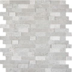 mosaico compuesto autoadhesivo tiras piedra natural gris azulejo backsplash cocina pared look MOS200-M32