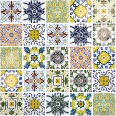 mosaico autoadhesivo película retro vintage casa de campo estilo vinilo adornos azulejo backsplash cocina