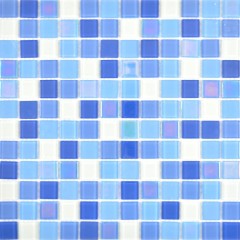 Azulejos de mosaico mosaico de vidrio azul fluorescente blanco mosaico azulejo pared azulejo backsplash cocina ducha baño