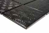 Muestra de mano retro vintage mosaico azulejo cerámica negro Spirit negro MOS22B-1403_m
