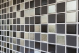 Muestra de mano mosaico azulejo cerámica negro plata antracita cromo cocina splashback MOS18-0317_m