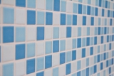 Muestra de mano piscina mosaico mosaico azulejo cerámica azul blanco brillante pared de ducha MOS18-0407_m