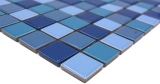 Muestra de mano mosaico azulejo cerámica mosaico azul verde turquesa brillante backsplash MOS18-0408_m