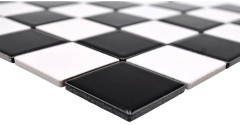 Muestra de mano cocina mosaico azulejo damero negro blanco brillante MOS16-CD200_m