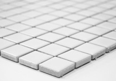 Muestra de mano cerámica mosaico BLANCO MATE ducha splashback baño azulejo cocina splashback MOS18D-0111_m