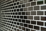 Muestra de mano mosaico azulejo cerámica ladrillo negro brillante cocina splashback MOS24-4BG_m