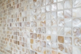 Muestra de mano azulejo mosaico concha beige claro azulejo de pared azulejo de baño MOS150-SM203_m