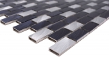 Muestra de mano mosaico azulejo aluminio ladrillo aluminio alu negro azulejo backsplash cocina MOS48-0208_m