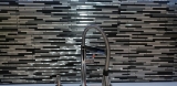 Muestra de mano mosaico azulejo aluminio compuesto aluminio alu gris negro azulejo backsplash cocina MOS49-0308_m