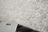 Muestra de mano mosaico azulejo río guijarro piedra guijarro corte blanco 5 7 MOS30-IN14_m