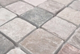 Muestra de mano mosaico azulejo cuarcita piedra natural cuarcita beige cocina splashback gris MOS36-0204_m