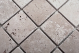 Muestra de mano mosaico azulejo travertino piedra natural beige Chiaro Antique Travertino MOS43-46048_m