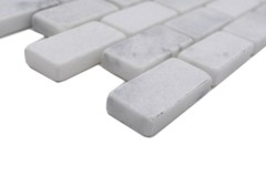 Muestra de mano mosaico azulejo mármol piedra natural blanco Ladrillo Ibiza Antique Marble MOSSopo-46692_m