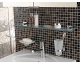 Muestra de mano mosaico azulejo vidrio Goldstar marrón pared azulejo baño azulejo ducha splashback azulejo backsplash MOS54-1306_m