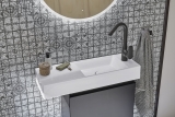 Muestra de mano retro vintage mosaico azulejo mosaico de vidrio gris translúcido Cristal ALEMANIA MOS68-Retro-G_m