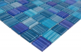 Muestra de mano mosaico azulejo Mosaico de vidrio azul translúcido Azul cristal MOS64-0409_m