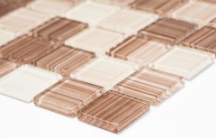 Muestra de mano mosaico azulejo Translúcido streaky beige Mosaico de vidrio Cristal streaky beige MOS64-1209_m