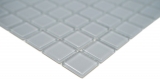 Muestra de mano azulejo mosaico Gris translúcido Mosaico de vidrio Cristal gris claro BAÑO WC Cocina PARED MOS60-0204_m