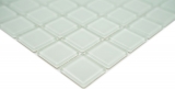 Muestra de mano mosaico azulejo mosaico de vidrio blanco translúcido Cristal blanco mate esmerilado MOS60-0111_m