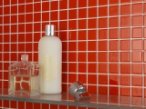 Muestra de mano azulejo mosaico Azulejo backsplash Translúcido rojo Mosaico de vidrio Cristal rojo BAÑO WC Cocina PARED MOS60-0904_m