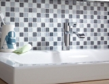 Muestra de mano azulejo mosaico Gris translúcido Mosaico de vidrio Gris cristal BAÑO WC Cocina PARED MOS62-0204_m