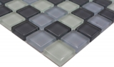 Muestra de mano azulejo mosaico Gris translúcido Mosaico de vidrio Gris cristal BAÑO WC Cocina PARED MOS72-0204_m