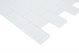 Muestra de mano azulejo mosaico Translúcido blanco Ladrillo Mosaico de vidrio Cristal blanco BAÑO WC Cocina PARED MOS66-0102_m
