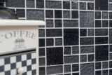 Muestra de mano mosaico azulejo translúcido compuesto negro combinación vidrio mosaico Cristal Artificial negro MOS88-K989_m