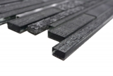 Muestra de mano azulejo mosaico Azulejo espejo aluminio translúcido negro mosaico de vidrio compuesto Cristal piedra aluminio negro MOS49-GV84_m