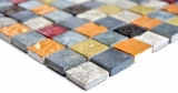 Muestra de mano mosaico azulejo translúcido gris negro cristal mosaico piedra gris negro oro MOS83-0207_m