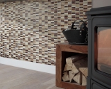 Muestra de mano mosaico azulejo translúcido beige marrón varillas mosaico de vidrio cristal piedra beige marrón MOS87-1206_m