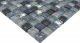 Muestra de mano mosaico azulejo translúcido claro gris plata mosaico de vidrio Cristal piedra claro gris plata MOS92-0208_m