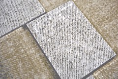 Muestra de mano mosaico azulejo translúcido cerámica beige rectángulo mosaico de vidrio Crystal cerámica beige MOS88J-1202_m