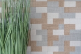 Muestra de mano mosaico azulejo backsplash autoadhesivo aluminio crema beige gris combinación metal aspecto textil MOS200-2522_m
