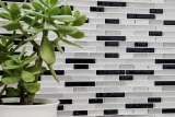 Muestras de mano mosaico azulejo azulejo backsplash vinilo autoadhesivo lámina vinilo plata negro Midnight Marble Dream 4-pack MOSVinyl-24050_m