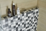 Muestra de mano cerámica mosaico azulejo backsplash antiguo blanco gris antracita pared azulejo cocina baño azulejo MOS14-0123_m