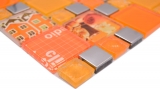Muestra de mano transparente cristal mosaico mosaico de vidrio plata naranja pared azulejo backsplash cocina ducha baño MOS88-0817_m