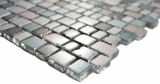 Muestra de mano transparente cristal mosaico mosaico de vidrio gris beige pared azulejo backsplash cocina baño MOS85-0212_m