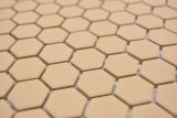 Muestra de mano cerámica mosaico hexágono ocre naranja R10B plato de ducha azulejo suelo mosaico azulejo cocina baño MOS11H-1208-R10_m