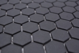 Muestra de mano cerámica mosaico hexágono negro R10B plato de ducha azulejo suelo mosaico azulejo cocina baño suelo MOS11H-0003-R10_m