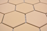 Muestra de mano cerámica mosaico hexágono ocre naranja R10B plato de ducha azulejo suelo mosaico azulejo cocina baño MOS11H-0808-R10_m