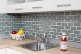 Metro Subway azulejos de mosaico de cerámica gris verde backsplash pared de la cocina MOS26M-0218_f | 10 esteras de mosaico