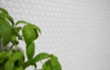 Botón de mosaico LOOP redondo mosaico blanco brillante pared cocina ducha BAD MOS10-0102_f | 10 esteras de mosaico